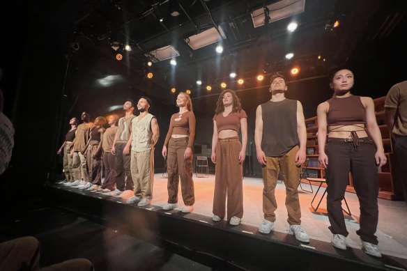 Caitlin Marks (centre) with Candace Brown’s Soul Project Dance Company in New York.