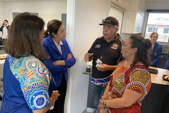 Premier Annastacia Palaszczuk travelled to the Aboriginal community of Cherbourg and neighbouring Murgon on Wednesday to urge residents to get vaccinated.