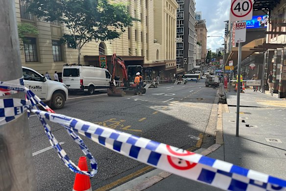 Police have cordoned off Edward Street where a water main burst overnight.