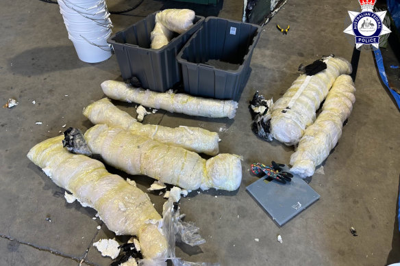 The alleged meth shipment intercepted by federal officers in NSW.