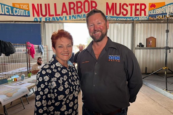 Pauline Hanson with newly elected One Nation WA senator Tyron Whitten.