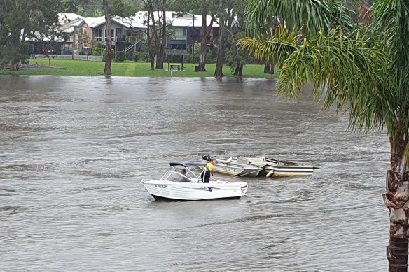 Jetties along the river are currently underwater.