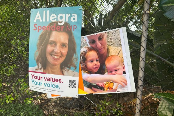 The photograph of Allegra Spender’s poster on top of a photo of the Bibas family, timestamped 11.16am, Monday March 3.