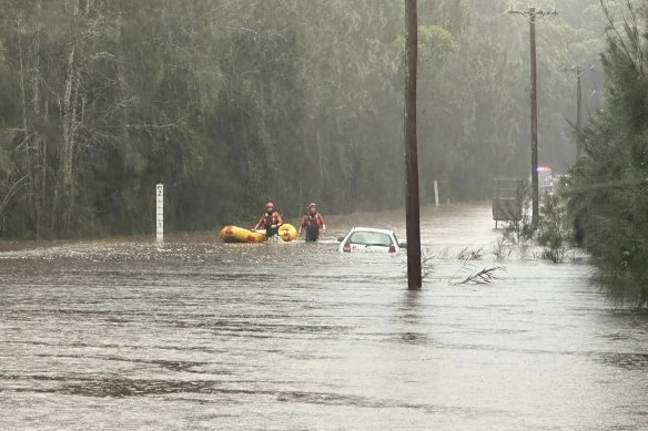 Woollamia Road near Huskisson was also affected by the rain.