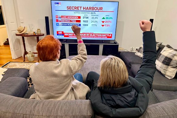 Pauline Hanson celebrates Luke Herdegen takes a lead in Secret Harbour.
