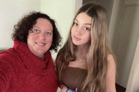 Jessie Barbour with her 15-year-old daughter Sian. 