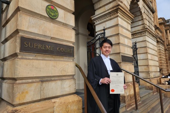 Former Hong Kong legislator Ted Hui was admitted as a barrister and solicitor at South Australia’s Supreme Court.