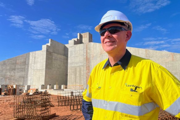 Liontown chief executive Tony Ottaviano at the part-built Kathleen Valley mine in August.