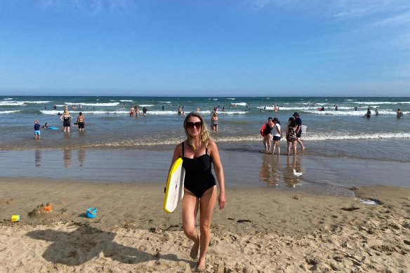 Kate Halfpenny down at the coast.