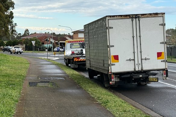 Trucks parked on the streets in the Fairfield Council area.