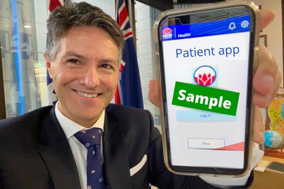 NSW Customer Service Minister Victor Dominello tweeted this picture of a prototype of the app.