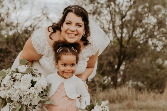 Lucky Ali with her daughter Mojisola at her wedding last year.