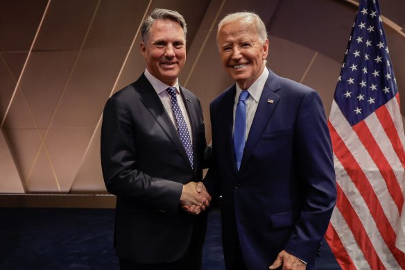 Deputy Prime Minister Richard Marles meets US President Joe Biden at the NATO summit in Washington, DC.