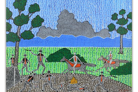 Shooting the Blacks (1987) by Robert Campbell Jr, from the collection of the late Dame Marie Bashir.
