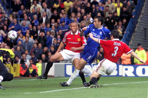 Gustavo Poyet during his time playing for Chelsea.