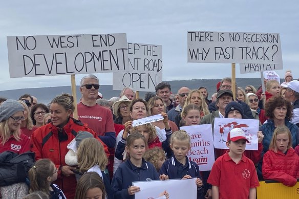 Yallingup residents protested a mooted design of a new development at the Smiths Beach headland.