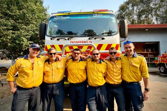 The Horsley Park RFS shared a group photo on their Facebook page ahead of possible catastrophic bushfire conditions on Saturday.