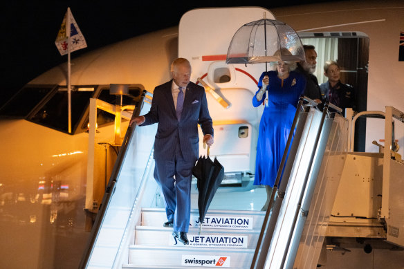 King Charles and Queen Camilla arrive in Sydney to start their five-day tour of Australia.