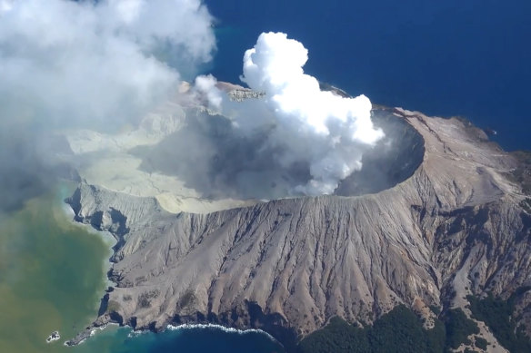 White Island after Monday's eruption.