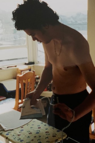 Zonfrillo ironing his whites before work in 1998.