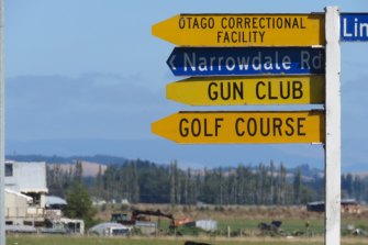 Signs to the shooting range used by the Bruce Rifle Club. Tarrant became a member of the club in 2017.