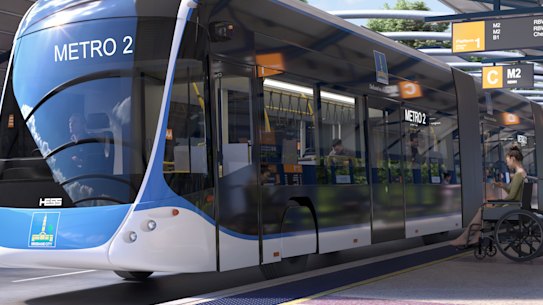 Brisbane Metro vehicles are now being built in Switzerland. This shows
a new viewing deck at Victoria Bridge.