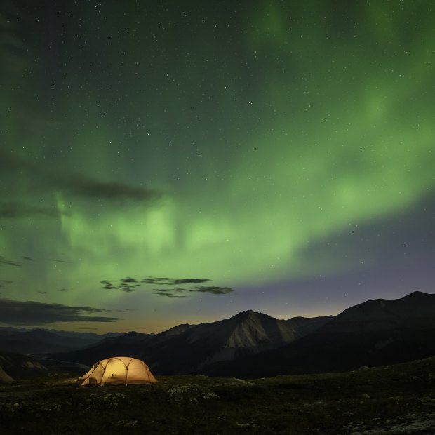 The Northern Lights seen from Stone Mountain Provincial Park, Canada.
