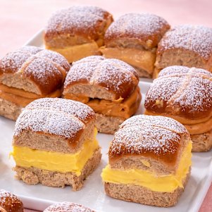 Poles Patisserie's custard hot cross bun. 