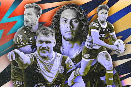 NRL stars Angus Crichton, Jarome Luai, Cameron Munster and Reece Walsh.