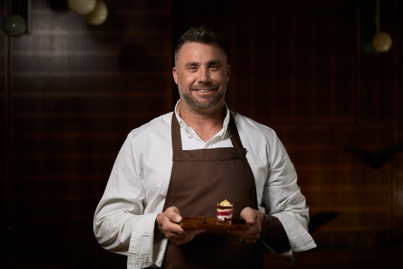 Penfolds Magill Estate chef Scott Huggins is cooking in the Penfolds marquee.