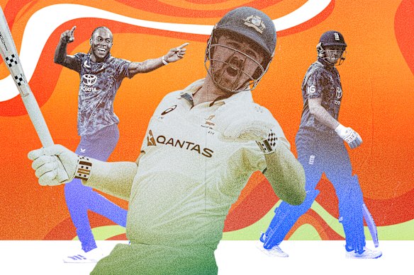 Ashes form guide: Travis Head, Joe Root and Jofra Archer.