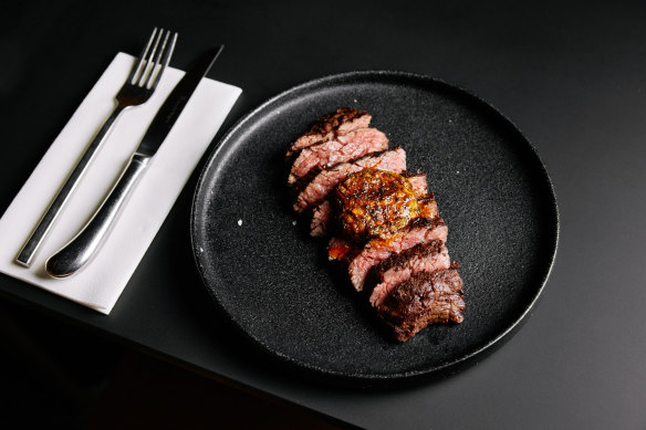 Mini’s chargrilled wagyu bavette steak with Paris butter.