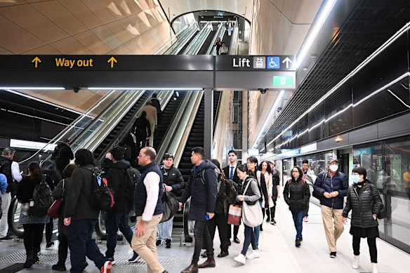 Commuters arrive at Central Station.