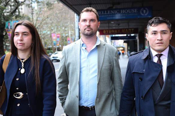 Jeremy Greenwood leaves the ICAC after providing evidence on Monday.
