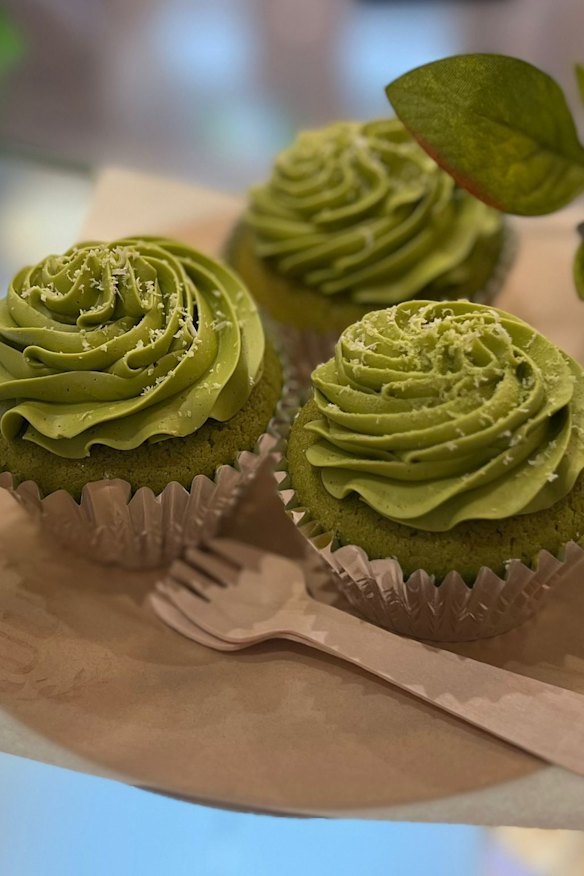 Cupcake flavours include matcha and pandan.