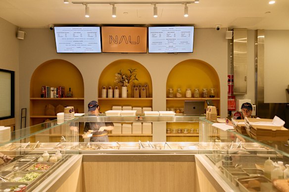 Nali also serves meal packs, or you can select from proteins, salads and other accompaniments buffet-style.