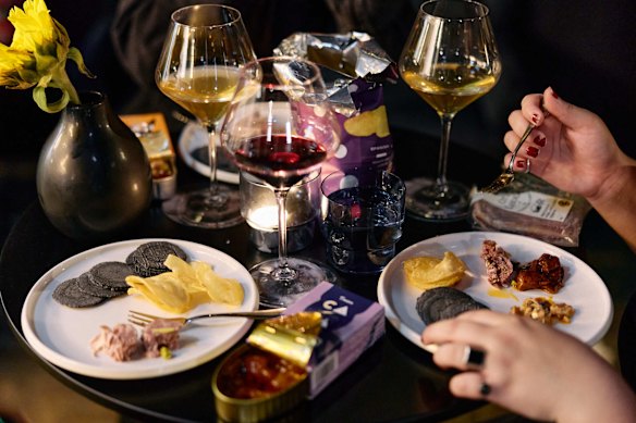 Snacks and DIY deli boards are on the food menu.