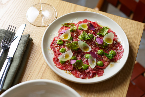 Beef carpaccio. 