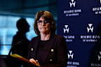 RBA Governor Michele Bullock speaks to the media following an RBA interest rate increase