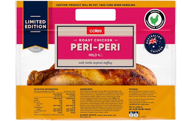 coles new roast chicken flavour peri peri