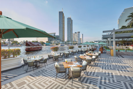 The Mandarin Oriental Bangkok’s terrace.