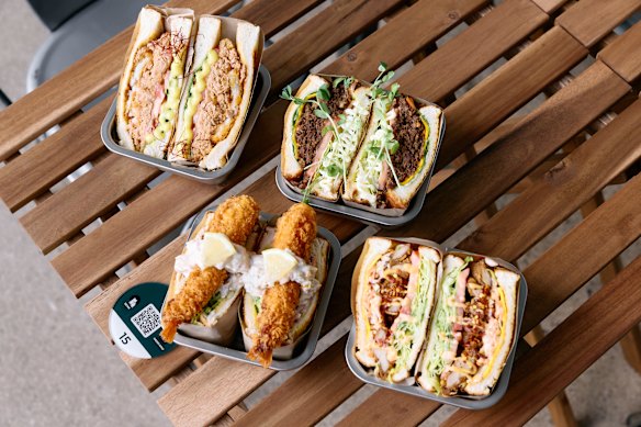 The chilli tuna mayo sandwich alongside some of the cafe’s other popular sangers.