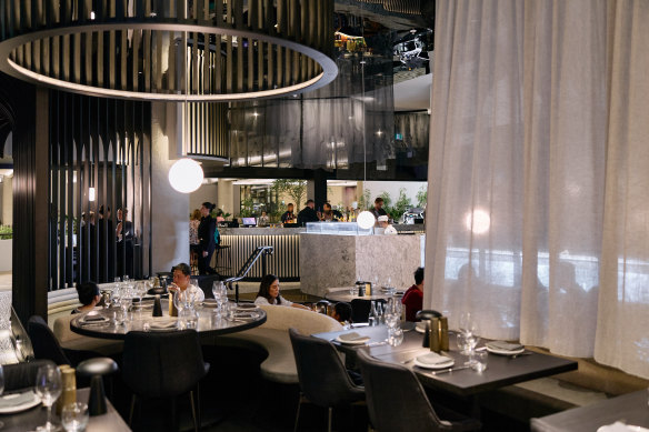 The restaurant features numerous dining areas to suit different moods.