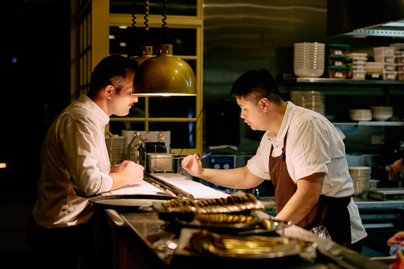 Chef Gerald Ong working the pass at The Fifty Six.