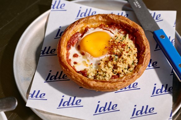 Harissa danish eggs.