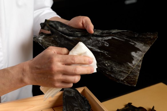 Yu currently sources his kombu from Korea.