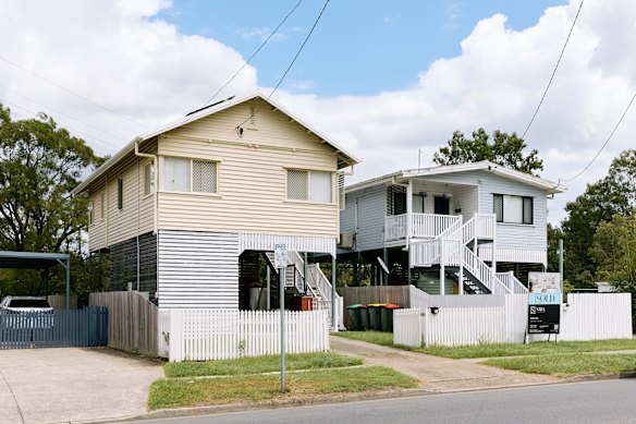 Raised homes due to the flood threat in Brisbane.