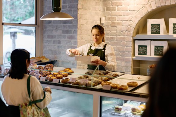 While retaining much of King Street Bakery’s fitout, Queen Amann has been given a fresh coat of paint.