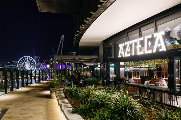 Azteca sits on the fourth-floor dining terrace at Queen’s Wharf.