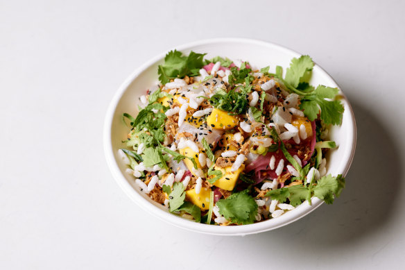 A barraumdi poke bowl at Finn Poke.